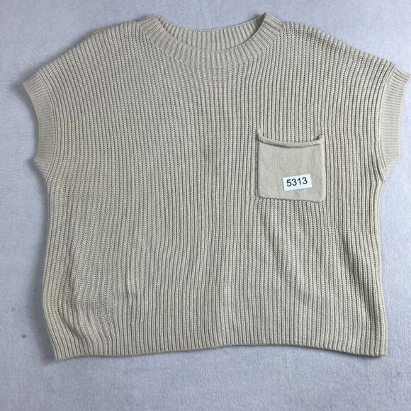 Ugerlov Sweater Womens XL Rib Knit Cap Short Sleeve Crew Relaxed Merino Wool - Picture 8 of 8